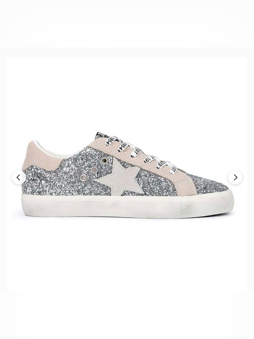Vintage Havana Glitter Star Low-Top Sneaker in Silver- New In Box